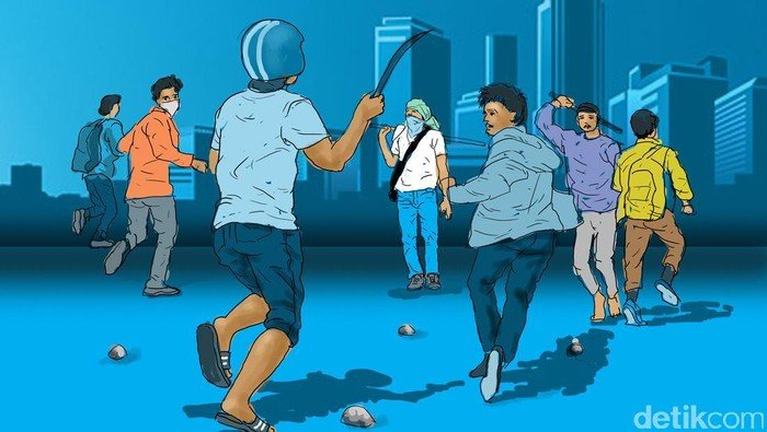 Pelajar SMP Kena Bacok Saat Tawuran di Sawangan Depok - Update 3