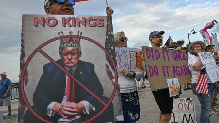 Demo Anti Trump dengan Slogan 'No Kings' Membakar Kota-kota AS, Apa yang Terjadi?